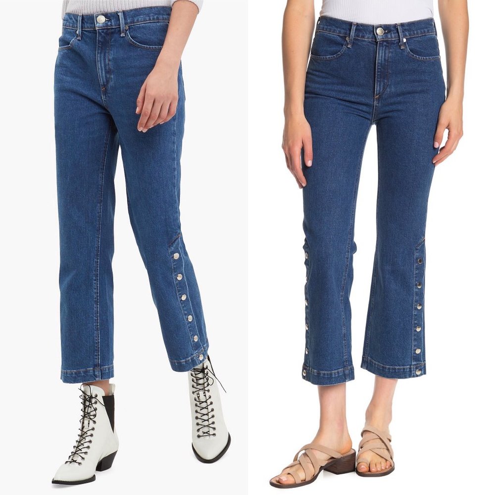 Rag & Bone Dylan Snap Button Wide Leg Cropped Jea… - image 1